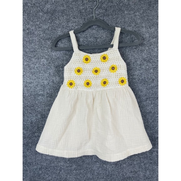 btween Other - btween Sunflower Crochet Gauze Dress Toddler Girls 3T Cream Boho